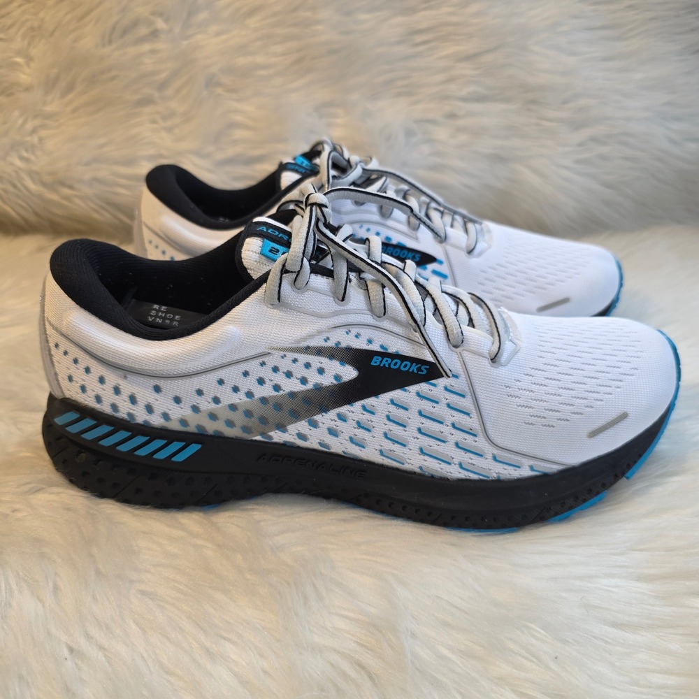 Brooks Adrenaline GTS 21 Men's 7.5 Women's 9 D White Atomic Blue 1103491D190